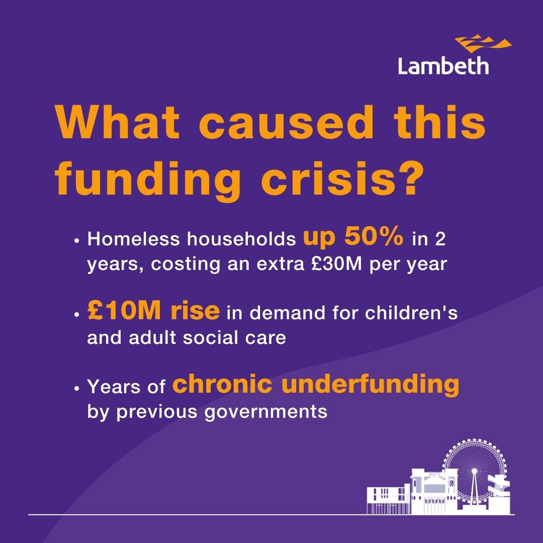 lambeth_council's tweet image. This is the worst financial crisis Lambeth has faced. 

We're proposing £99M of savings, as the soaring cost of temporary accommodation puts our finances close to breaking point. 
 
Read the full report on #Lambeth's proposed cost-saving measures: brnw.ch/21wQNFp
