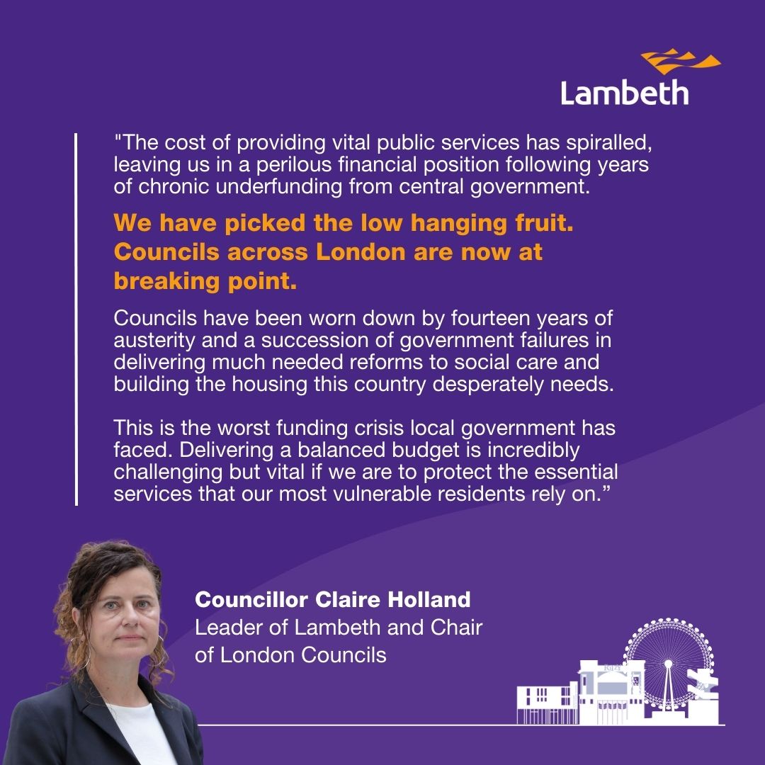 lambeth_council's tweet image. This is the worst financial crisis Lambeth has faced. 

We're proposing £99M of savings, as the soaring cost of temporary accommodation puts our finances close to breaking point. 
 
Read the full report on #Lambeth's proposed cost-saving measures: brnw.ch/21wQNFp