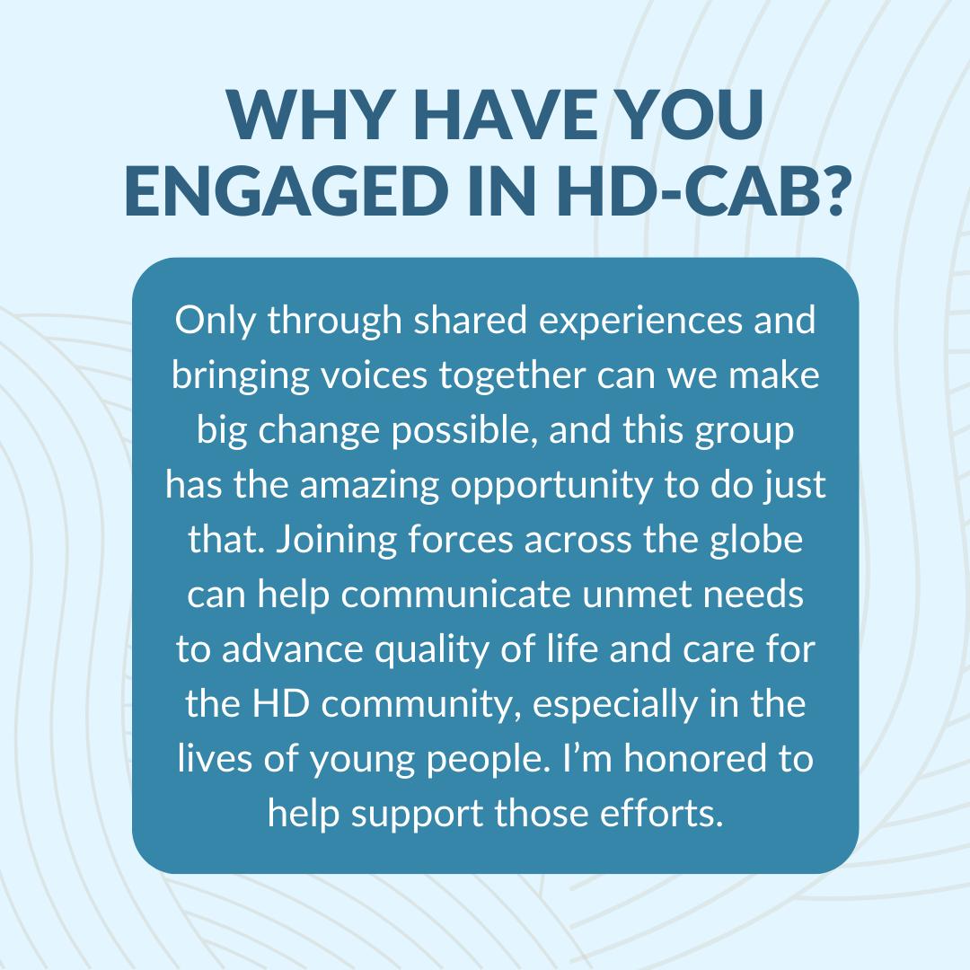 🌟 Meet the Team: Jenna Heilman!
Jenna is a dedicated advocate and a key member of HD-CAB, bringing passion and expertise to the global Huntington’s disease community. 💙 
Want to meet Jenna and the HD-CAB team in person? We’ll be at the HDYO Congress this March! 🎉 Come say hi!