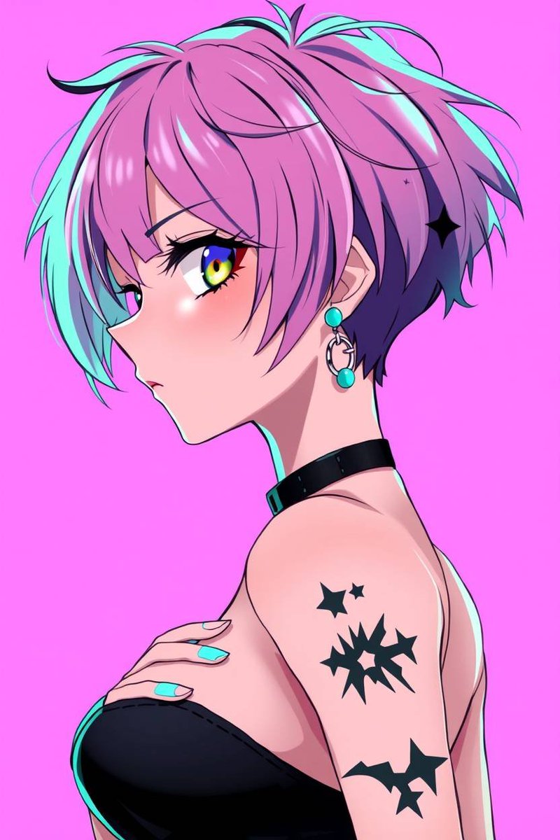 LyricAI_Lab's tweet image. Bat tattoos, sharp stare, and 100% attitude.