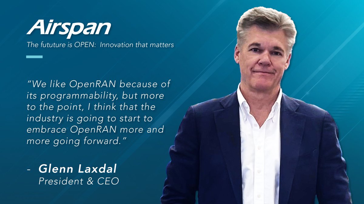 AirspanNetworks's tweet image. #Airspan: Stronger, Smarter, &amp;amp; Poised for Growth

With a fortified financial position and a $42.7M @NTIA_gov grant, we’re driving innovation in #OpenRAN and #privatenetworks. CEO Glenn Laxdal shares why momentum is building.

Read more in @FierceNetwork_: fierce-network.com/wireless/airsp…