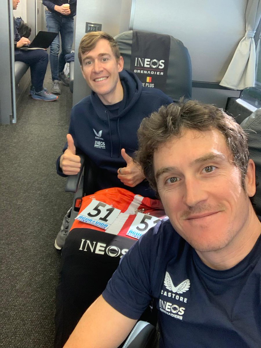 GeraintThomas86's tweet photo. Huge thanks to everyone for the messages on Monday!! Means a lot 👌 But it ain’t over just yet… still few k’s left in the legs 😂 Time for Algarve with De Pluski and the boys 💪 https://t.co/VOxj2y7Mze