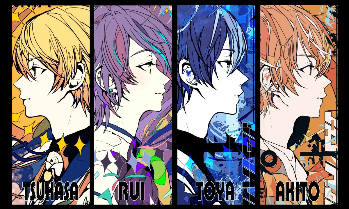 3kMA7's tweet photo. 男子組の横顔集合させてみたかった
 #prsk_FA https://t.co/jVArT1jmaG