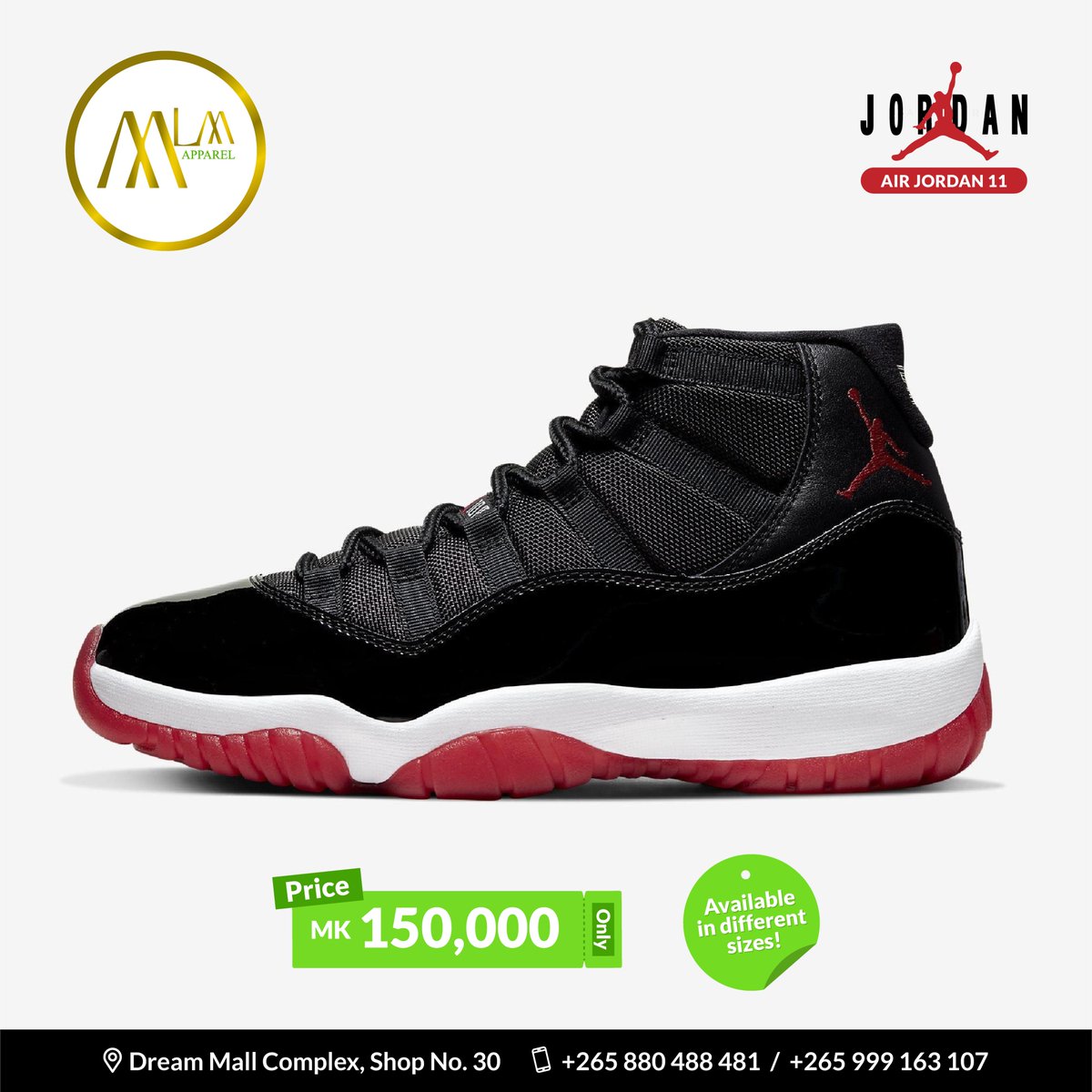 mlmapparelmw's tweet photo. Legendary kicks, unbeatable price! 🚀 Grab your pair of Air Jordans now for MK 150,000 only! 👟Available in different sizes. 

📍Visit us at Dream Mall Complex, Shop No. 30!
📞 +265 880 488 481 

#SneakerHeads #JordanLovers #shoes #MLMApparel #Lilongwe #Malawi #Airjordan #kicks https://t.co/qDKGWRaC8j