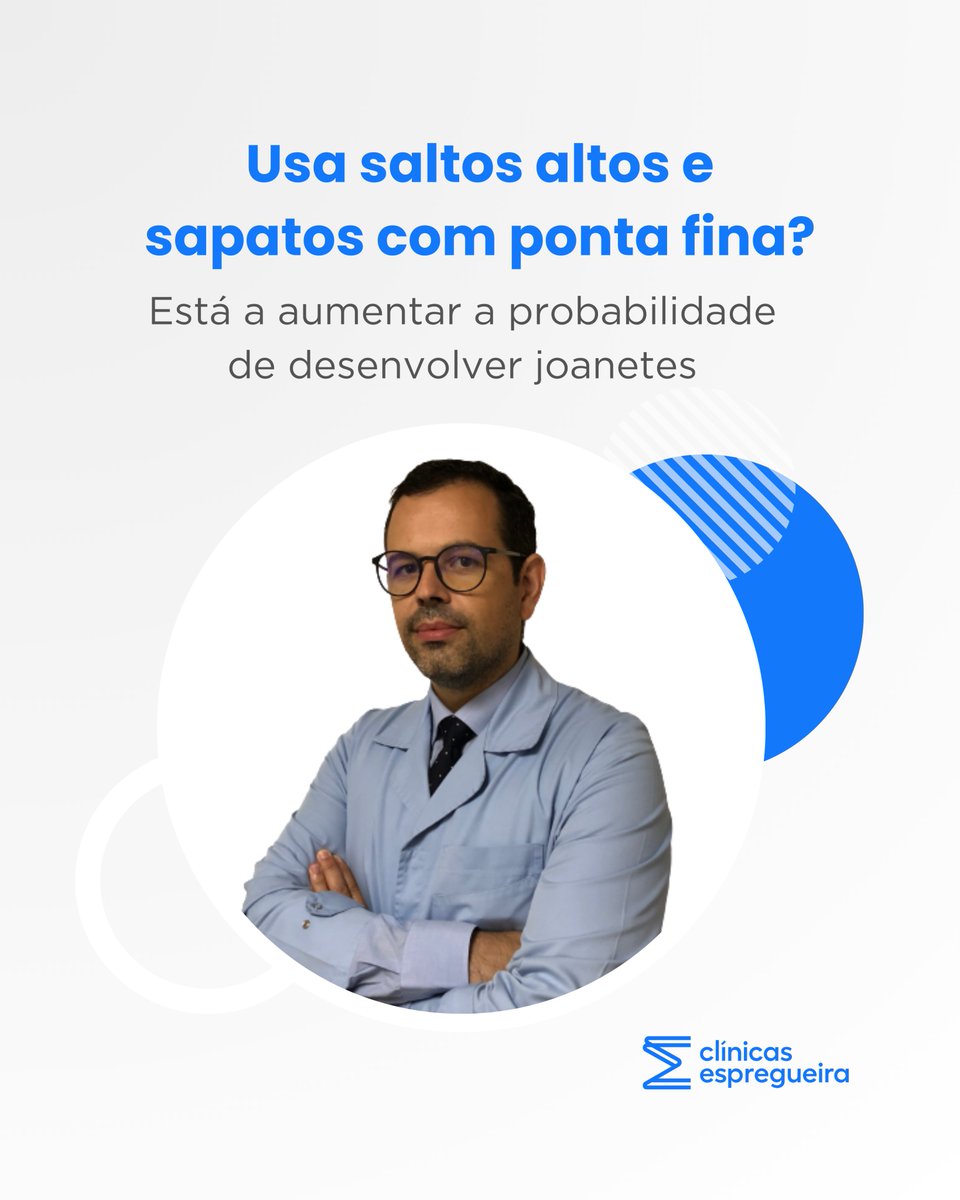 A moda tem um preço. E os seus pés pagam a conta.

O Prof. Dr. Bruno Pereira, ortopedista na Clínica Espregueira, escreveu para a Forever Young sobre os joanetes – e como os sapatos errados podem deformar os seus pés.

Saiba tudo aqui: shorturl.at/fxr5N