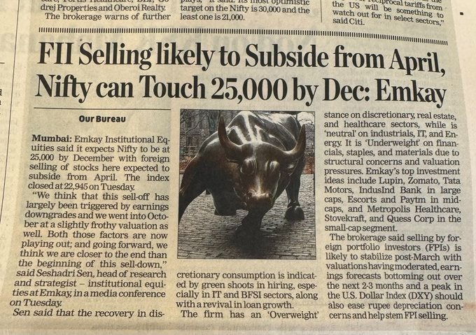 dkalra81's tweet image. बाजार तो आज भी लगभग सपाट ही बंद हुआ लेकिन #Nifty पर #EMKAY ने जो कहा वो देख लीजिए और पढ़ लीजिए 👇

#Nifty50 #StockMarket #tariff #FIIs