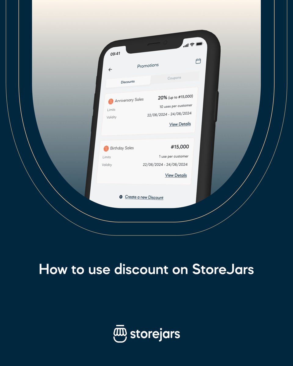 StoreJars's tweet photo. With StoreJars, creating discounts is easy and effective. Swipe to learn how! 

👉 Log in now and start creating discounts! Don’t have the StoreJars app yet? Get it here: https://t.co/tEHAezRBIN

#smallbusinessowners #ecommerceapp #businessmanagement https://t.co/3Zis813H9L
