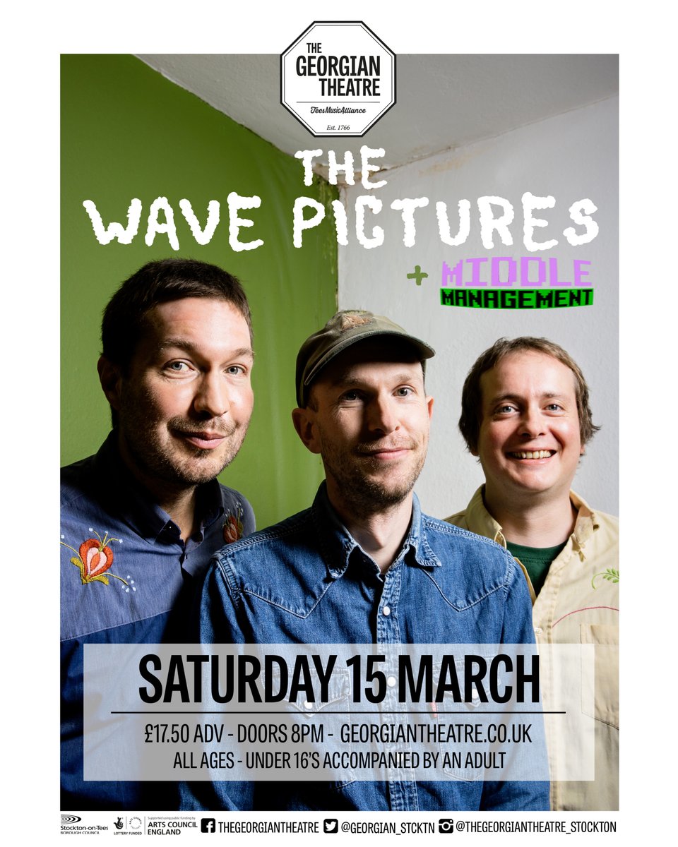 Supporting <a href="/TheWavePictures/">The Wave Pictures</a> on Sat 15th March are Teesside's post-punk/new wave outfit Middle Management

🎟 georgiantheatre.co.uk/live-events/th…