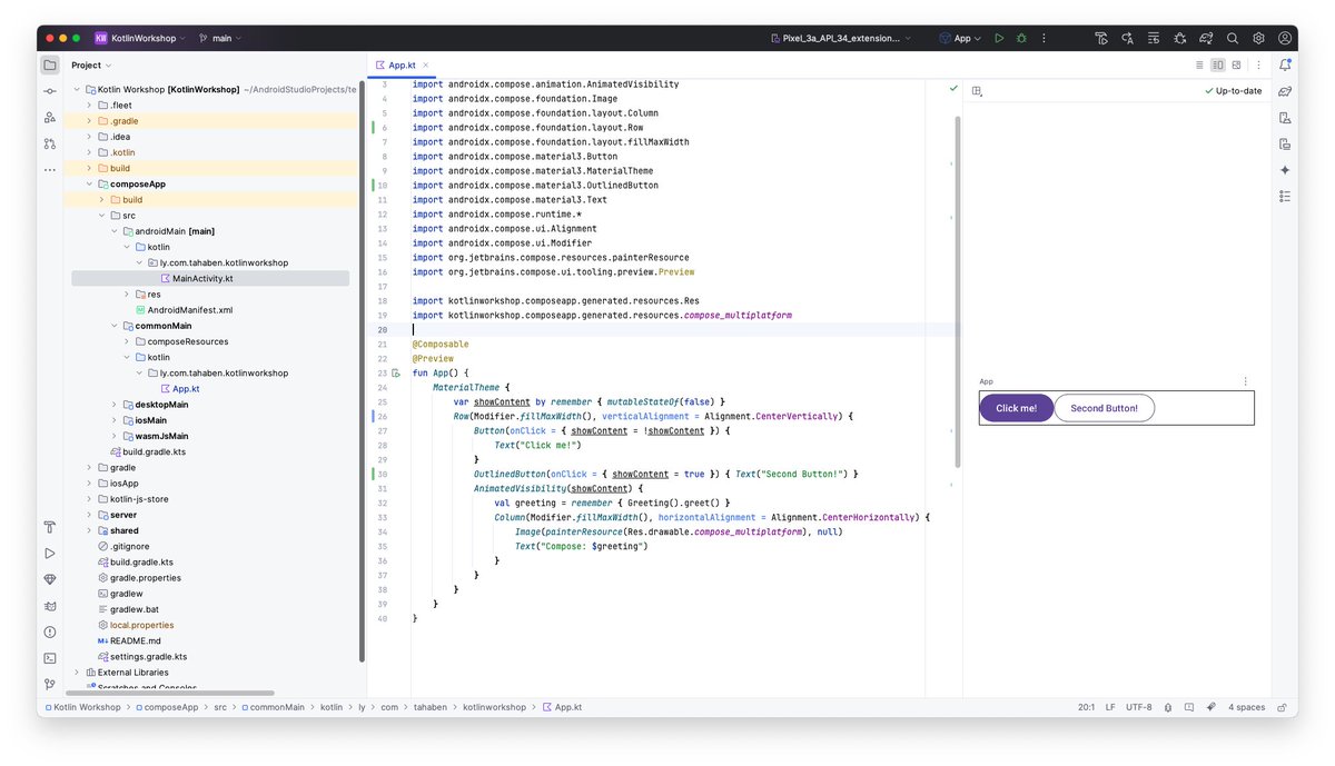 Tahaak67's tweet image. The latest version of @AndroidStudio Meerkat canary now supports commonMain previews in KMP projects! 🤩

#kmp #compose