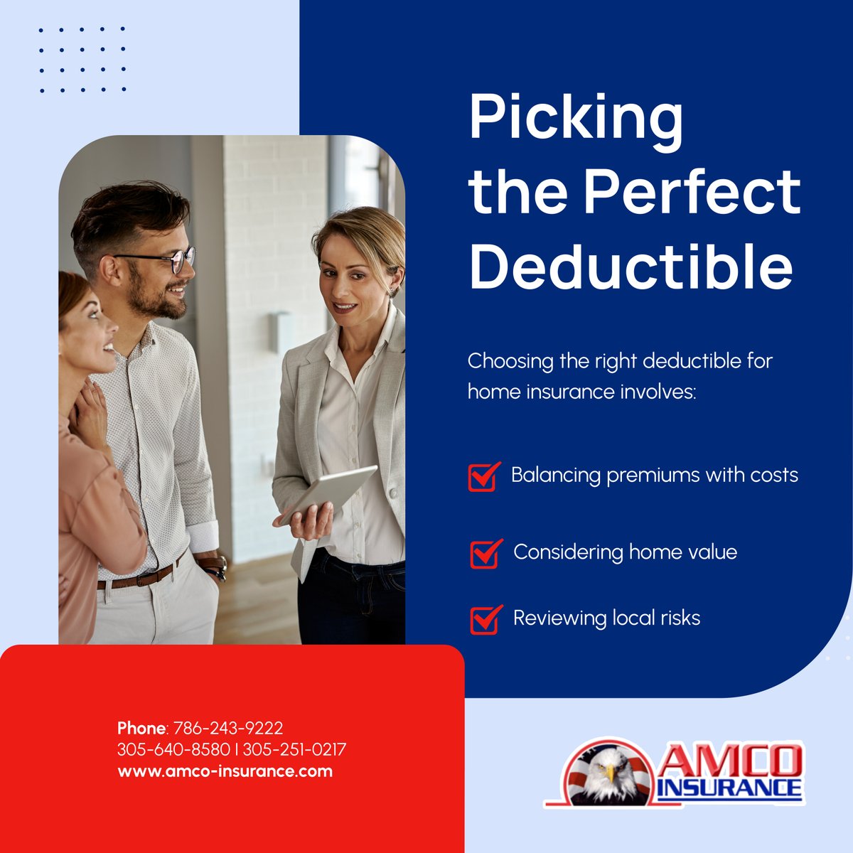 jeinsuranceamco's tweet image. Striking the right balance with your deductible is key. Consider your budget, risks, and coverage needs. Let us guide you to the best fit. Contact us today! 

#HomesteadFL #InsuranceServices #AmcoInsurance #DeductibleTips #HomeCoverage