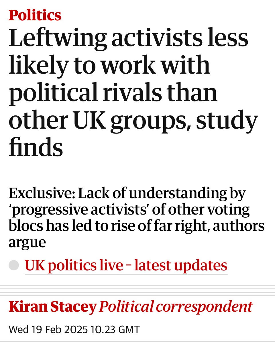 RonBlimey's tweet photo. Fascinating. Can anyone remember what happened in this country the last time leftwing activists tried to make common cause with political rivals? https://t.co/NYPYuZPCkG