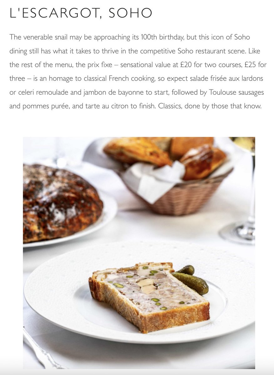 L'Escargot (@lescargotsoho) on Twitter photo We are delighted to be included in the <a href="/GoodFoodGuideUK/">The Good Food Guide</a> 40 under £40 as one of the best set menus in London🍴
Swipe to read their review >>
#goodfoodguide #bestrestaurantlondon #hiddengemlondon #londonrestaurant #soho #sohorestaurant We are delighted to be included in the <a href="/GoodFoodGuideUK/">The Good Food Guide</a> 40 under £40 as one of the best set menus in London🍴
Swipe to read their review >>
#goodfoodguide #bestrestaurantlondon #hiddengemlondon #londonrestaurant #soho #sohorestaurant
