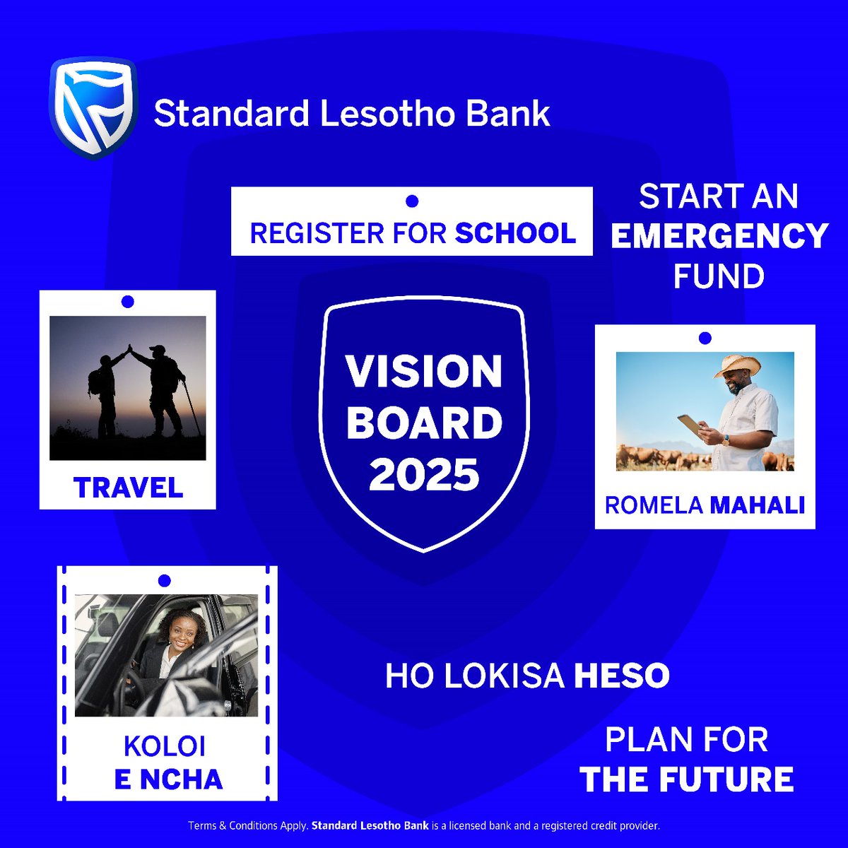 StandardLSBank's tweet image. It's time to put your money where your vision board is! What are your top 3 "Money-festations"? Share your 3 biggest money goals for 2025 in the comments below and let's inspire each other to achieve abundance!
#GetSet SMS “Loan” to 31818. Terms and Conditions apply. #StartStrong