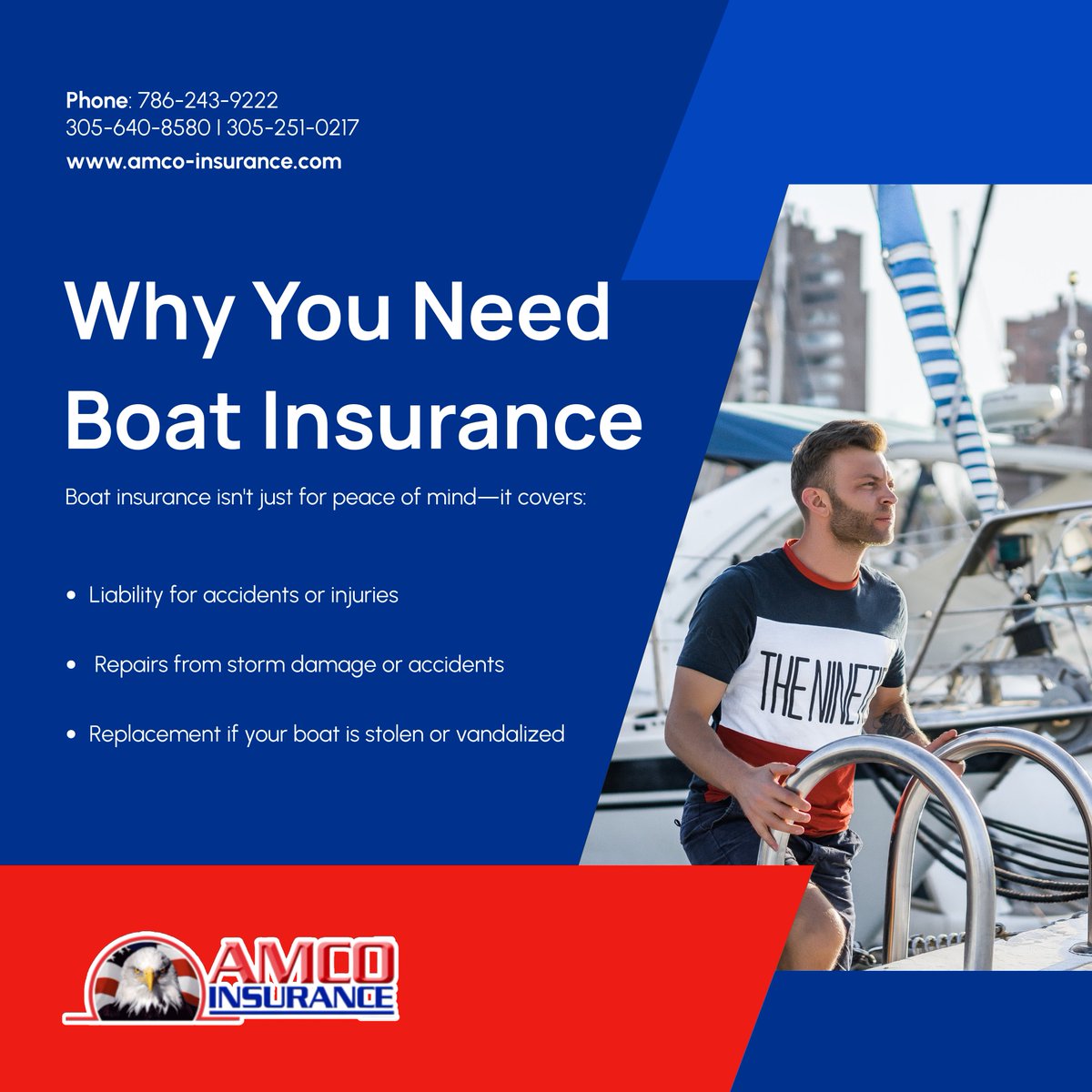 jeinsuranceamco's tweet image. Navigate with confidence! Boat insurance ensures you're covered from dock to open water. Learn how to protect your investment today. 

#HomesteadFL #InsuranceServices #AmcoInsurance #BoatCoverage #SafetyOnWater