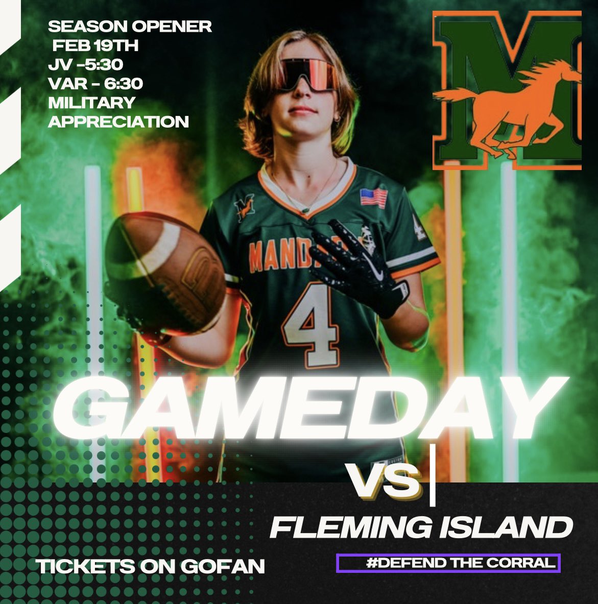 2025 Lady Mustangs take on Fleming Island at home tonight for Military Appreciation night! Come out and support our ladies as they introduce their salute to service #Battleorange Uni’s! #honor #courage #service <a href="/MHSsportszone/">Mandarin High Sports</a>