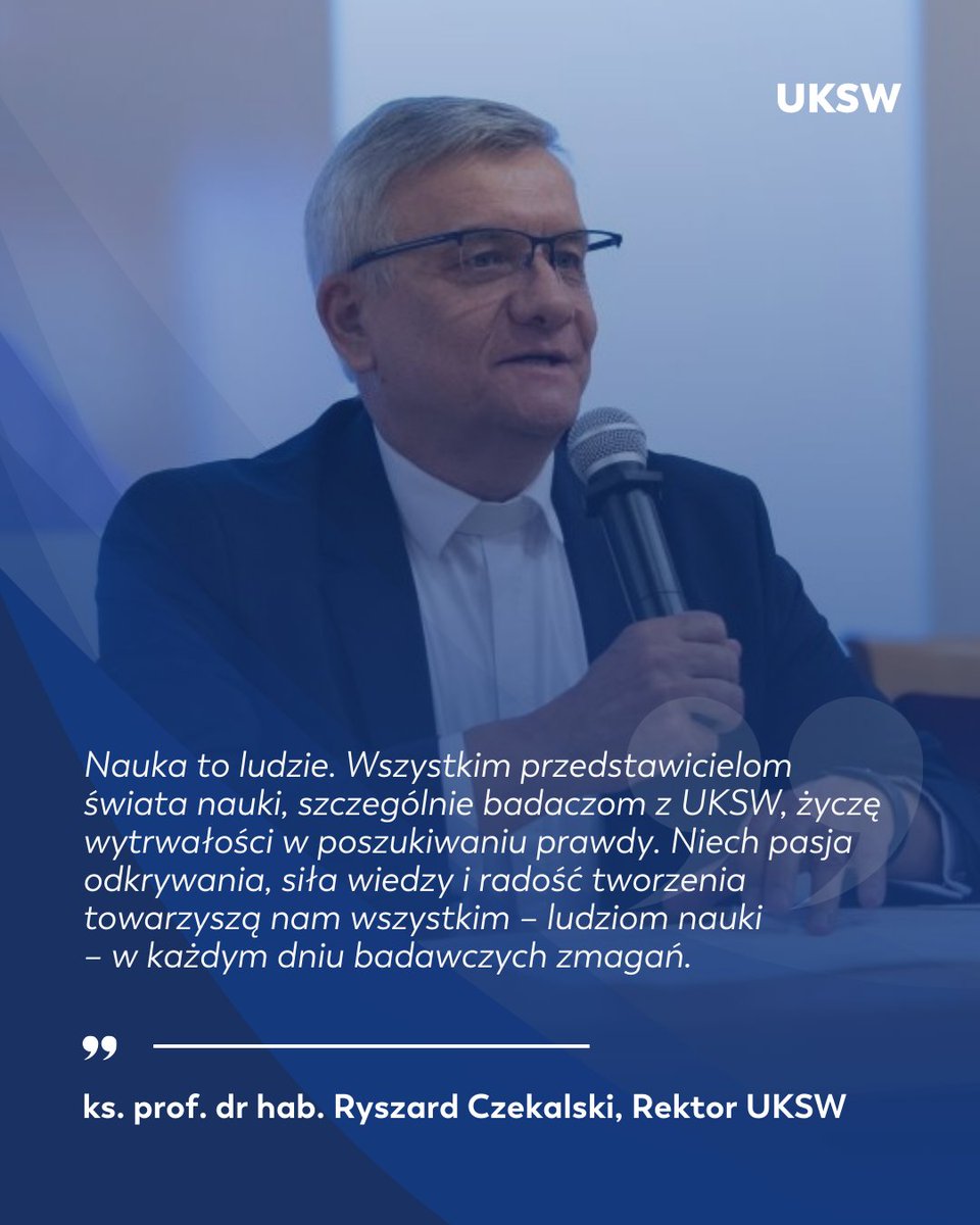 Życzenia ks. prof. dr. hab. Ryszarda Czekalskiego, Rektora #UKSW na Dzień Nauki Polskiej - 19 lutego