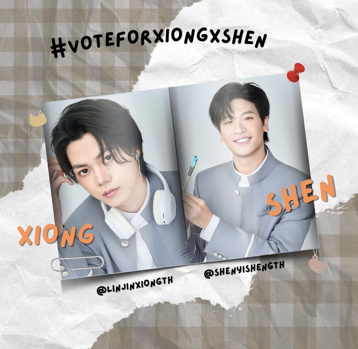 𝑪𝑶𝑳𝑳𝑨𝑩 𝑽𝑶𝑻𝑬  🈸🐻
.
<a href="/ShenYishengTH/">SHEN YISHENG TH 🈸 (slow)</a> x <a href="/LinJinXiongTH/">LinJinXiongTH(Slow)</a> 
.
ขอเชิญผู้ปกครองและibear มาช่วยกันโหวตให้กับ #XIONG และ #SHEN ด้วยกัน มาส่งน้องเข้ารอบต่อไปกันค่ะ✨
.
ส่งการบ้านได้ที่ ▶️ #VoteforXiongxSHEN
.
#申义晟 #ShenYisheng #เซินอี้เซิ่ง
#林锦雄 #LinJinXiong #หลินจิ่นฉง