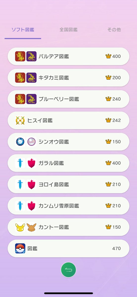 ttsrlts's tweet photo. ソフト図鑑なんとか完成(Go以外)👍
ピカブイは持ってないからGTSでピカブイor Goガチャをぶん回した笑 https://t.co/hXWdtjVHma