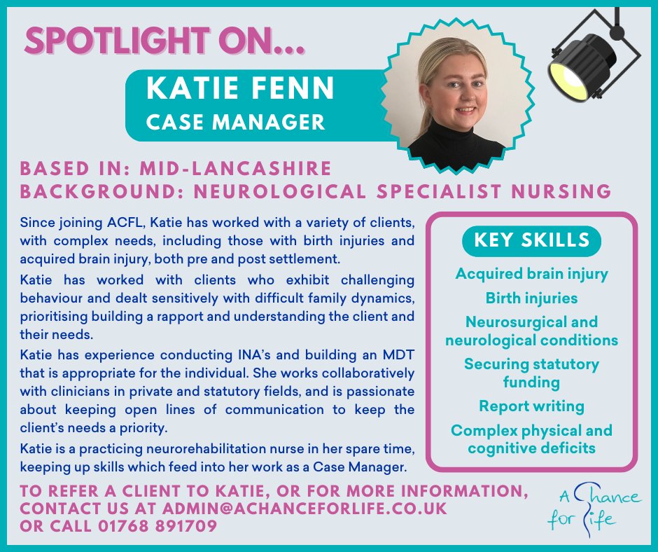 Have you met our Lancs-based Case Manager, Katie Fenn? Katie works with clients across the north west, managing complex needs and situations with skill and compassion. She has capacity to take on new clients, so please get in touch to discuss a case.  bit.ly/41jNDVk