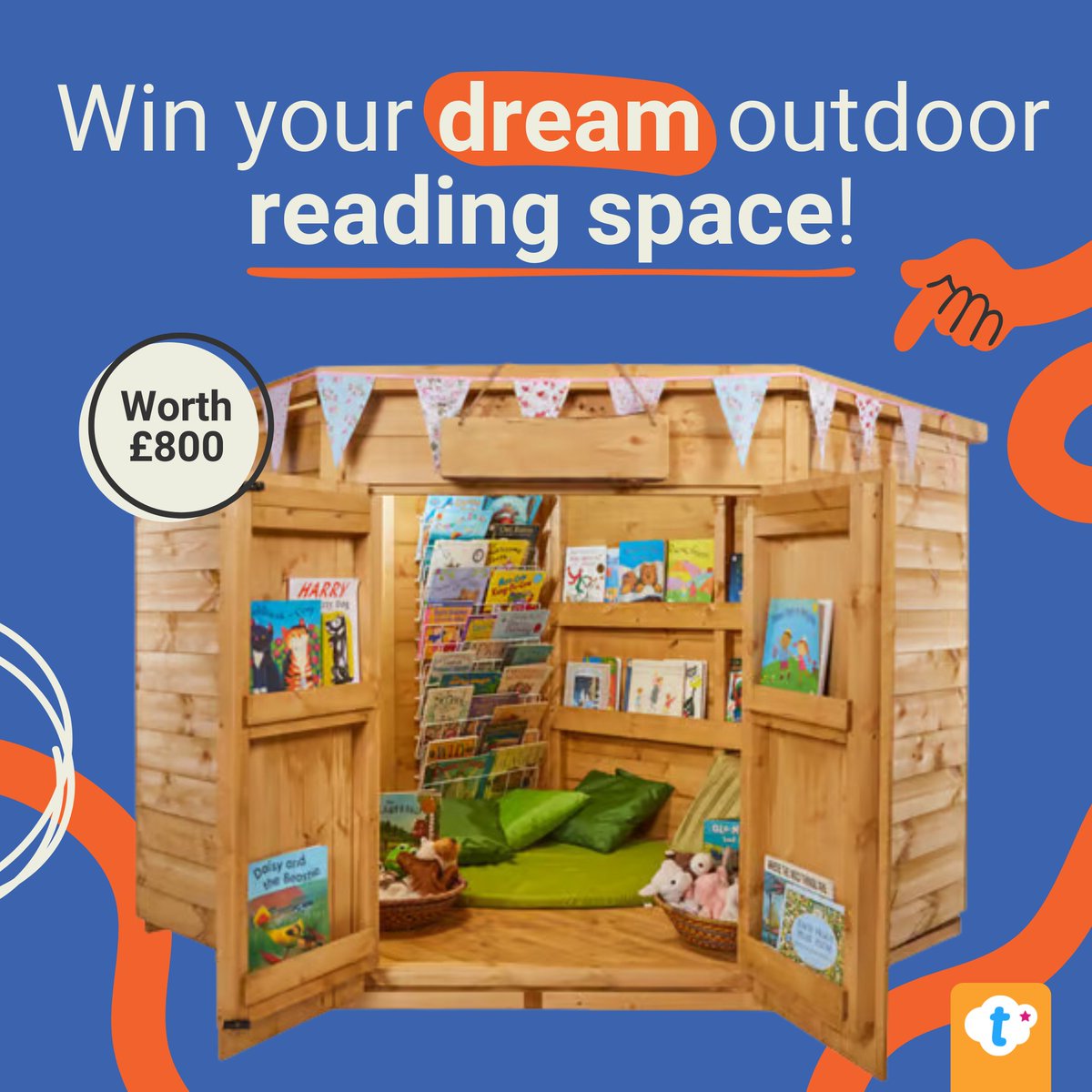 This week one lucky winner will get the ultimate playground upgrade with this incredible YPO cosy reading corner shed worth over £800!

Head over to our Giveaway Hub to be entered for a chance to make your playground the best place to read.

Enter today!  twinkl.co.uk/l/w9kb0