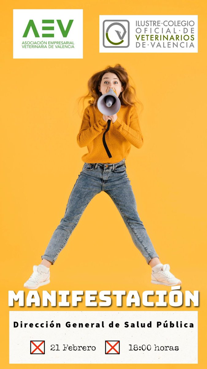 ICOVValencia's tweet image. 📢 MANIFESTACIÓN VETERINARIA EN VALENCIA 📢

🗓 Viernes 21 de febrero
🕕 18:00 - 20:00 h
📍 Recorrido: De la Dirección General de Salud Pública al Aymto. de Valencia.

Por una normativa justa del medicamento veterinario. ¡COMPARTE Y UNETE! 💪
#SinVeterinariosNoHaySalud