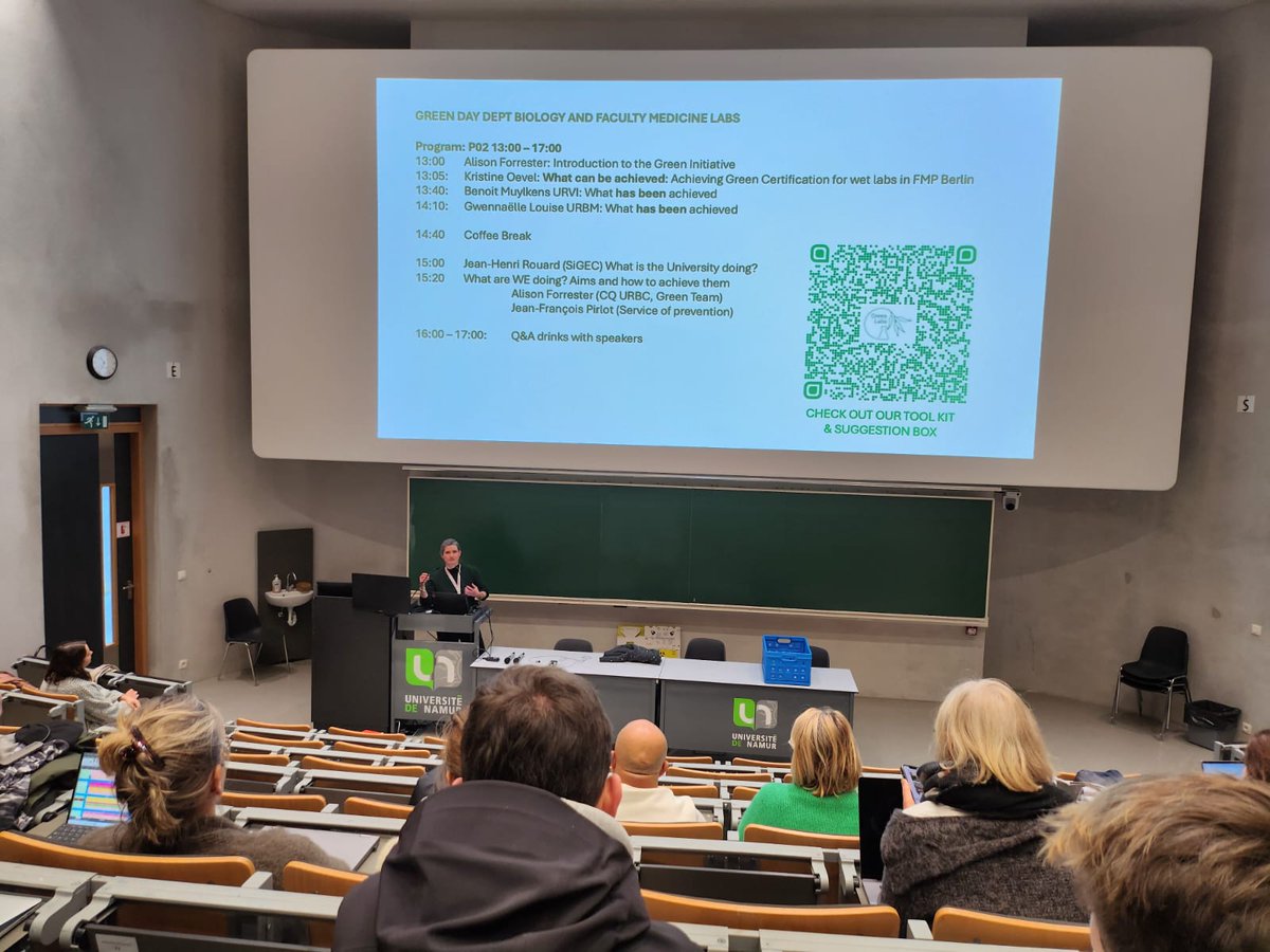 Going Green at the Dept Biology &amp; Fac of Medicine <a href="/UNamur/">UNamur</a>! We've worked on it for a year, now it's time to go big 😁💚🔬 It's great to see so much enthusiasm! @fsilvestrelab.bsky.social #sustainability #GreenLab
