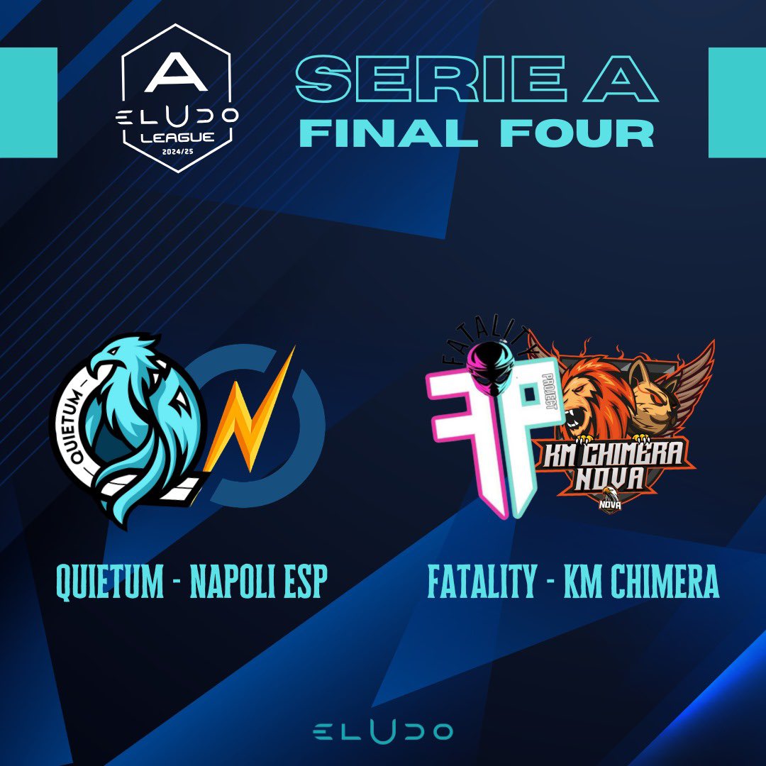 ⚽️FINAL FOUR ⚽️

Stasera si entra nel vivo della fase finale della serie A eLUDO

Quietum vs Napoli ESP
Fatality vs KM Chimera 

Ore 23.20

let’s go!!

#eLUDO #eLUDOleague #revolution #proclubs #esports #playstation #xbox #pcgaming #fifa25 #fc25 #efootball