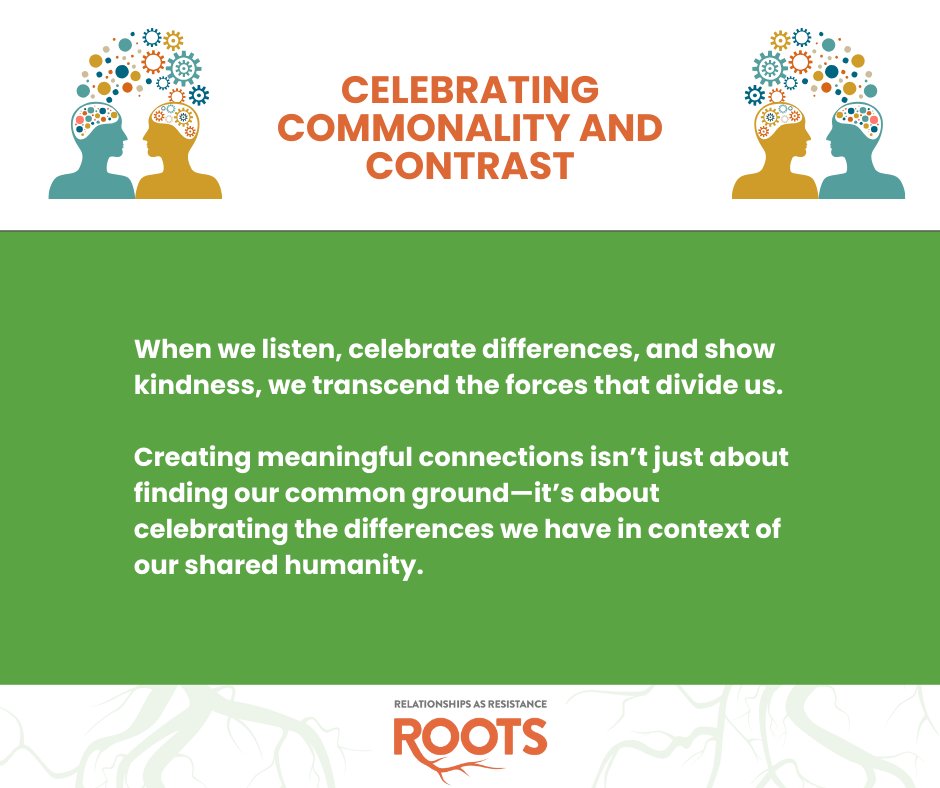 ProgrammeRoots's tweet image. Creating meaningful connections isn’t just about finding our common ground—it’s about celebrating the differences we have in context of our shared humanity. #MeaningfulConnections #CelebrateDifferences #SharedHumanity #EmbraceDiversity