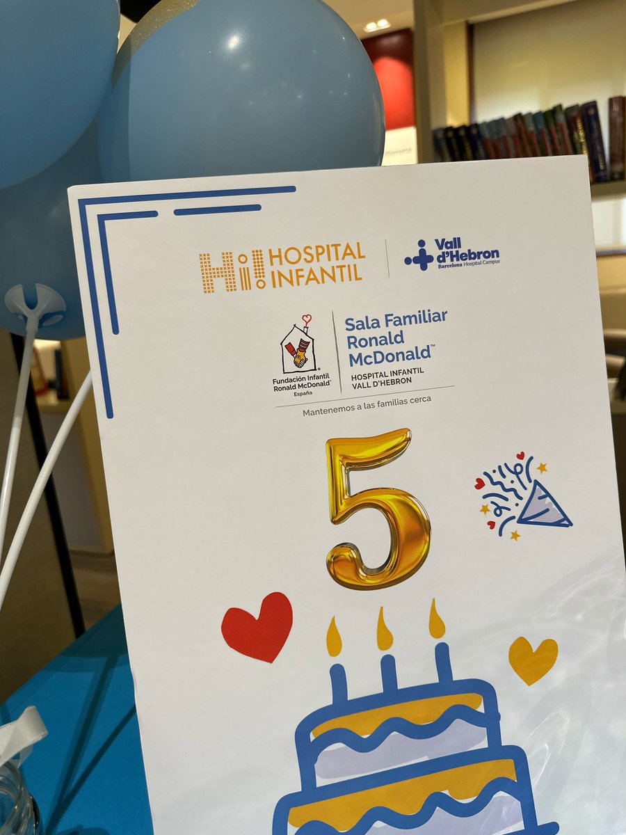 Celebrem el 5⃣è aniversari de la Sala Familiar Ronald McDonald de #VallHebron, un espai agradable i acollidor on els pacients i les seves famílies poden descansar, menjar, estar junts i relaxar-se tot evadint-se de l’entorn hospitalari, possible gràcies a la <a href="/FundacionRonald/">Fundación Ronald McDonald</a>.