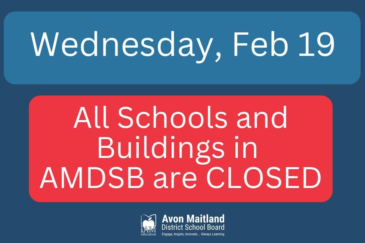 Once again, due to road closures, all AMDSB schools and buildings are closed today.  scho.ca/n853467