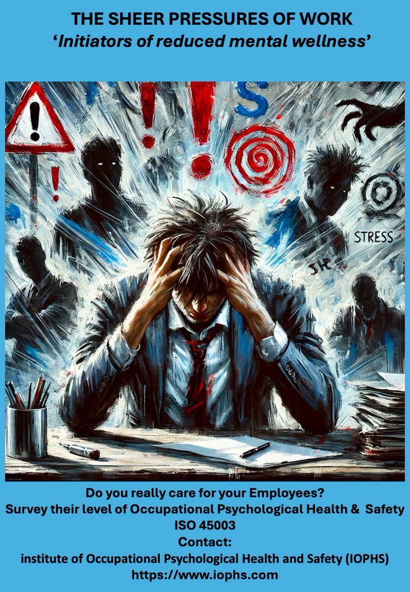 sharpedgepsyc's tweet photo. @EAPA Employee psychological health and safety indicators are as important as financial and productivity performance indicators in a company.  Become ISO 45003 compliant and assess your employees' occupational psychological health and safety index.
https://t.co/ZNfyfaHUEK https://t.co/WSW49Sw0cr