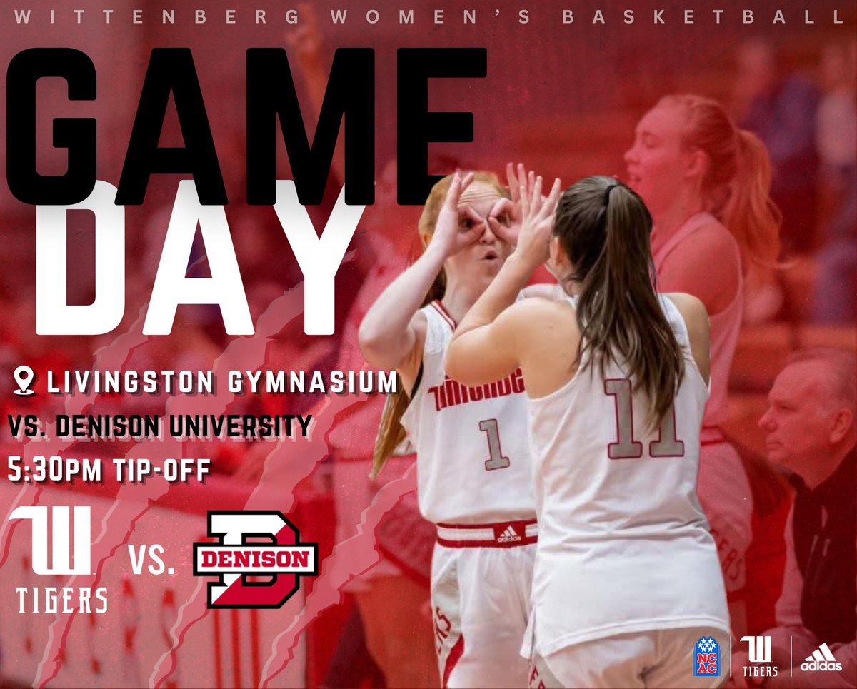 It’s GAME DAY!! Today we are on the road for our next NCAC matchup. We tip-off against the Big Red of Denison University at 5:30pm! #TigerUp #Sisterhood 

📈: denisonbigred.com/sidearmstats/w…
📺: northcoastnetwork.com/denison/