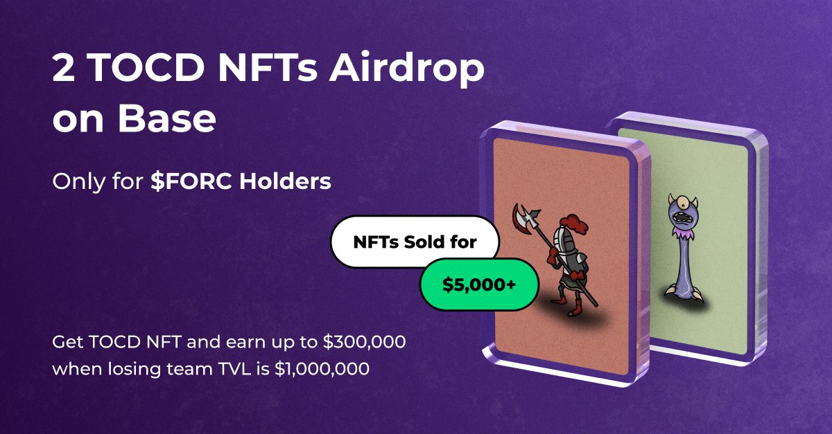 The Old Castle Defense ๐๐ฃ (@tocd_) on Twitter photo ๐จ TOCD NFT AIRDROP IS LIVE! ๐จ๐ฐ๐
๐ฅ Only for $FROC Holders.
Get your TOCD NFT & unlock FREE play + earnings! ๐ฐ๐ฅ
๐น Play for FREE & earn 30% of the opposite teamโs treasury
๐น Over $300K won by TOCD NFT players on $DEGEN games ๐
๐น Last NFT sold for $5K ๐
How to join? ๐จ TOCD NFT AIRDROP IS LIVE! ๐จ๐ฐ๐
๐ฅ Only for $FROC Holders.
Get your TOCD NFT & unlock FREE play + earnings! ๐ฐ๐ฅ
๐น Play for FREE & earn 30% of the opposite teamโs treasury
๐น Over $300K won by TOCD NFT players on $DEGEN games ๐
๐น Last NFT sold for $5K ๐
How to join?