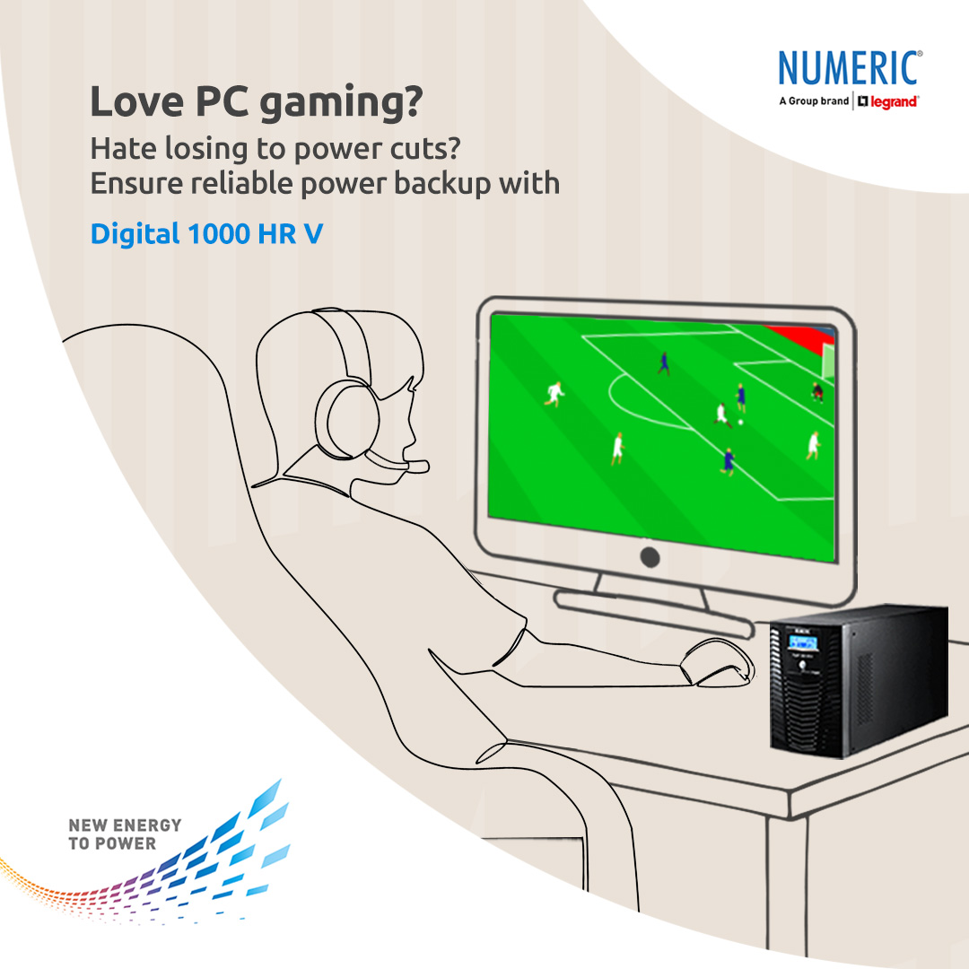 UpsNumeric's tweet image. When the game&apos;s on, nothing should break your focus. Uninterrupted power keeps you in control. The Digital 1000 HR V with its long backup charger &amp;amp; generator compatibility ensures extended power backup when you need it most.

#NumericUPS #NewEnergyToPower #Gaming #Digital1000HRV