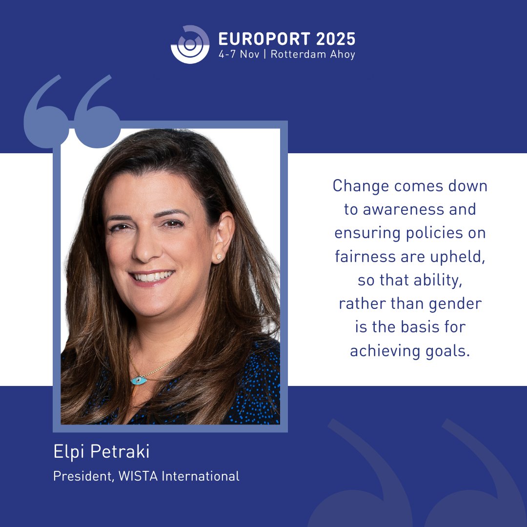 In the run up to #Europort2025 we were delighted to speak to <a href="/WISTAInt/">WISTA International</a> President, Elpi Petraki as part of our #industryleaders series!

Read the full interview here: europort.nl/news-and-media…

#Europort #maritime #shipping