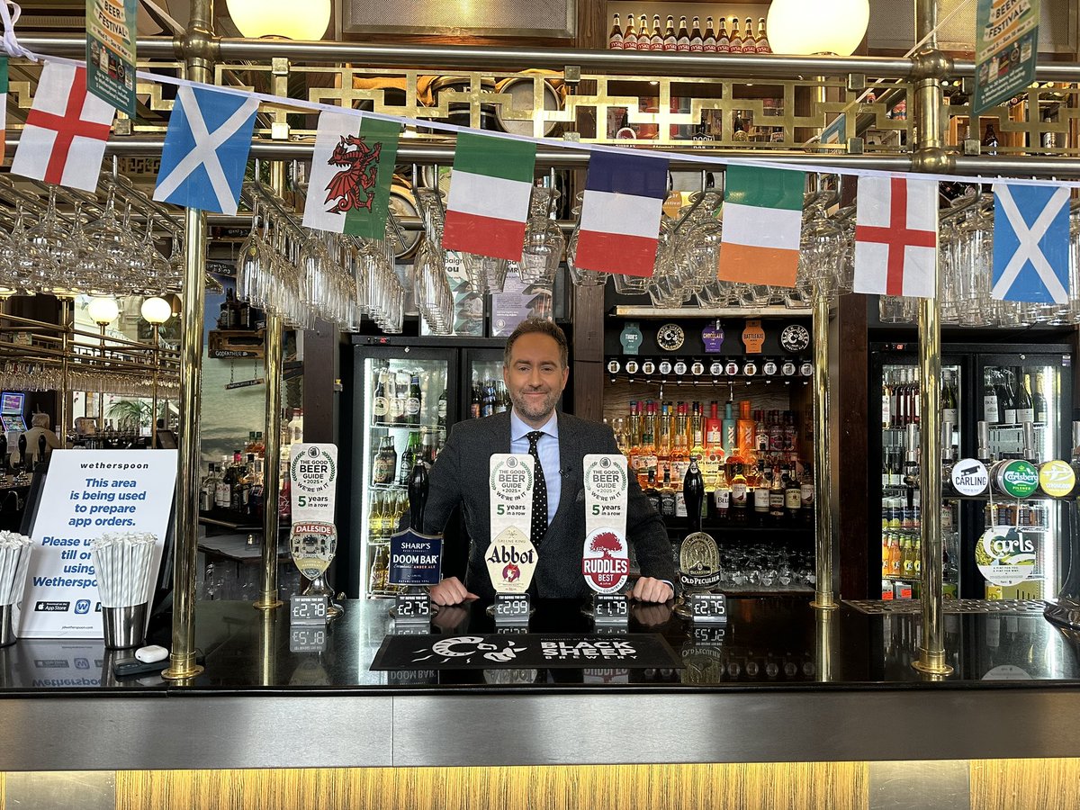 Coming up <a href="/SkyNews/">Sky News</a> #BusinessLive at 1130 - I’m in the Wetherspoons in Harrogate talking about inflation is affecting customers, interviewing founder Tim Martin and finding when he won’t allow dogs in pubs - Join me….