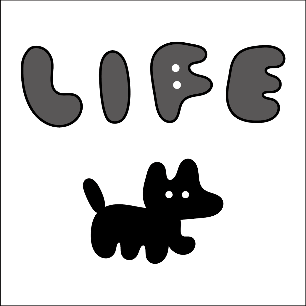 tseyeview's tweet photo. 「LIFE」の文字に沿って描いた犬。
#drawing #illustration #文字絵 #お絵描き好きさんと繋がりたい #dog https://t.co/fMLPXqBzp5