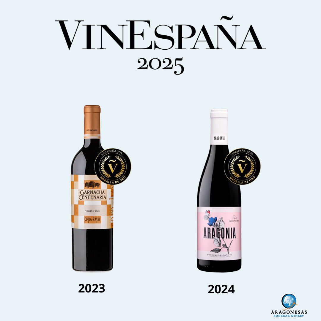 Nuestro Garnacha Centenaria 2023 y nuestro Aragonia tinto joven 2024, oro en VinEspaña 2025.

¡Qué orgullo!

#origengarnacha #elorigendelagarnacha