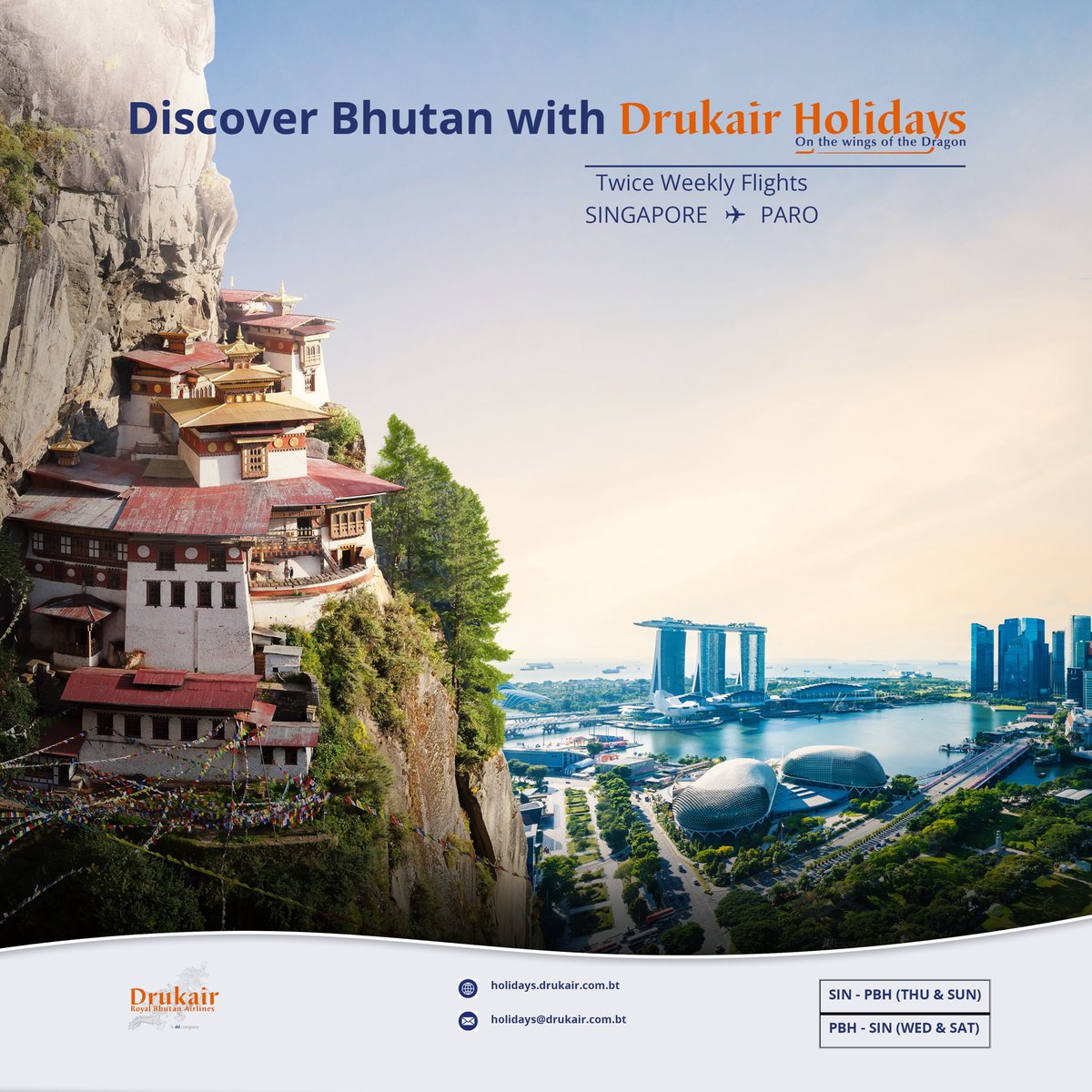 Drukair Holidays (@drukairholidays) on Twitter photo ๐๐ฅ๐๐ง ๐๐จ๐ฎ๐ซ ๐๐จ๐ฎ๐ซ๐ง๐๐ฒ ๐ญ๐จ ๐๐ก๐ฎ๐ญ๐๐ง ๐ฐ๐ข๐ญ๐ก ๐๐ซ๐ฎ๐ค๐๐ข๐ซ ๐๐จ๐ฅ๐ข๐๐๐ฒ๐ฌ โ๏ธ
Check out our flight frequencies between Singapore and Paro and start planning your dream getaway with Drukair Holidaysโ exclusive travel packages - only at ๐ต๐จ๐ป๐จ๐บ 2025. ๐๐ฅ๐๐ง ๐๐จ๐ฎ๐ซ ๐๐จ๐ฎ๐ซ๐ง๐๐ฒ ๐ญ๐จ ๐๐ก๐ฎ๐ญ๐๐ง ๐ฐ๐ข๐ญ๐ก ๐๐ซ๐ฎ๐ค๐๐ข๐ซ ๐๐จ๐ฅ๐ข๐๐๐ฒ๐ฌ โ๏ธ
Check out our flight frequencies between Singapore and Paro and start planning your dream getaway with Drukair Holidaysโ exclusive travel packages - only at ๐ต๐จ๐ป๐จ๐บ 2025.