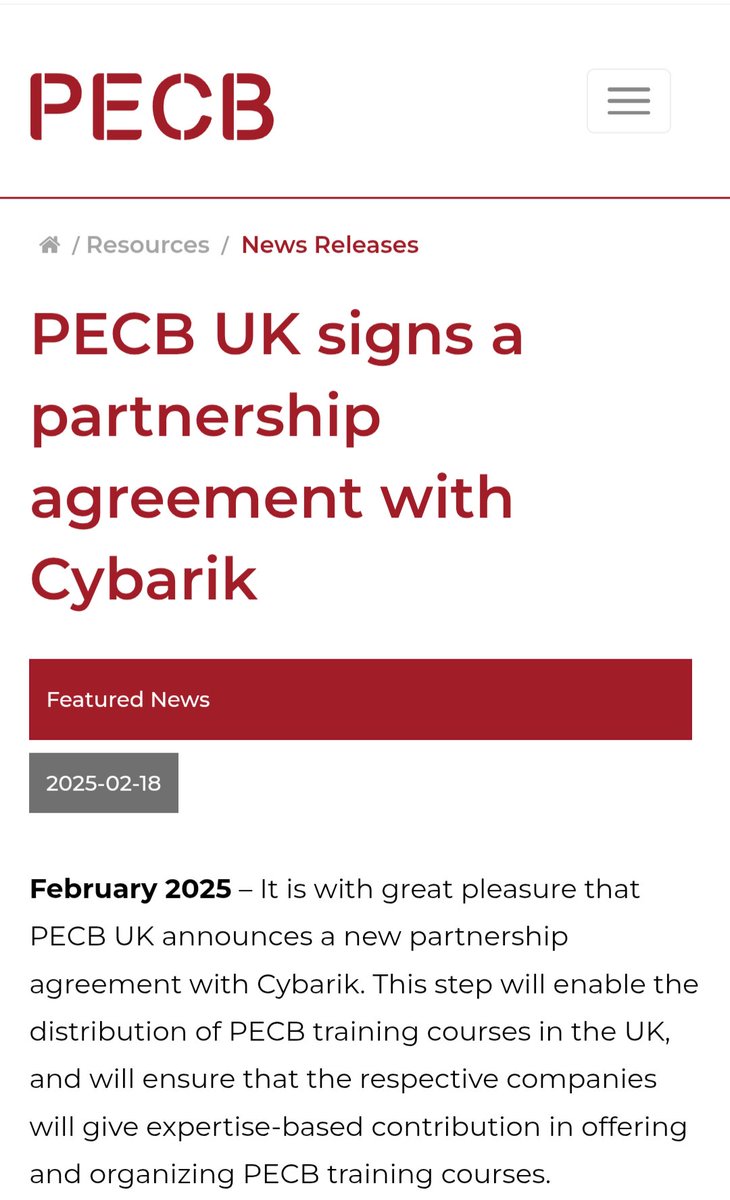We are pleased to announce our new partnership with PECB UK, enhancing access to globally recognized ISO certification and training.  

This collaboration reflects our commitment to empowering professionals and organizations with the knowledge and skills needed to... 

1/3