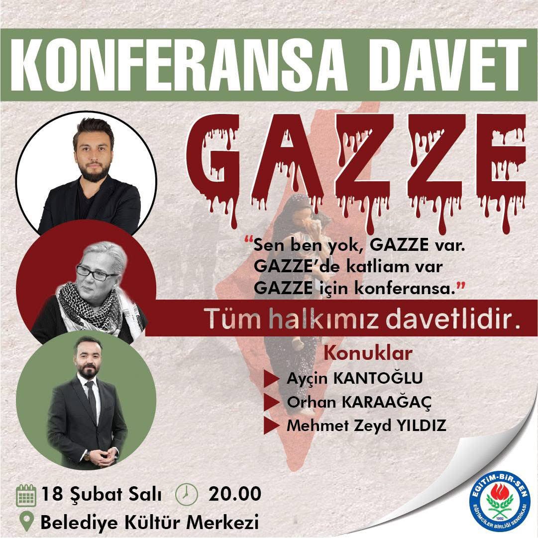 İYC Viranşehir (@iycviransehir) on Twitter photo Memur Sen - Eğitim Bir Sen öncülüğünde Viranşehir sivil toplum kuruluşları Gazze platformu tarafından düzenlenen “Sen Ben Yok GAZZE Var” konulu konferansa İlçe başkanımız ve yönetim kurulu üyelerimiz ile katılım sağladık. Memur Sen - Eğitim Bir Sen öncülüğünde Viranşehir sivil toplum kuruluşları Gazze platformu tarafından düzenlenen “Sen Ben Yok GAZZE Var” konulu konferansa İlçe başkanımız ve yönetim kurulu üyelerimiz ile katılım sağladık.