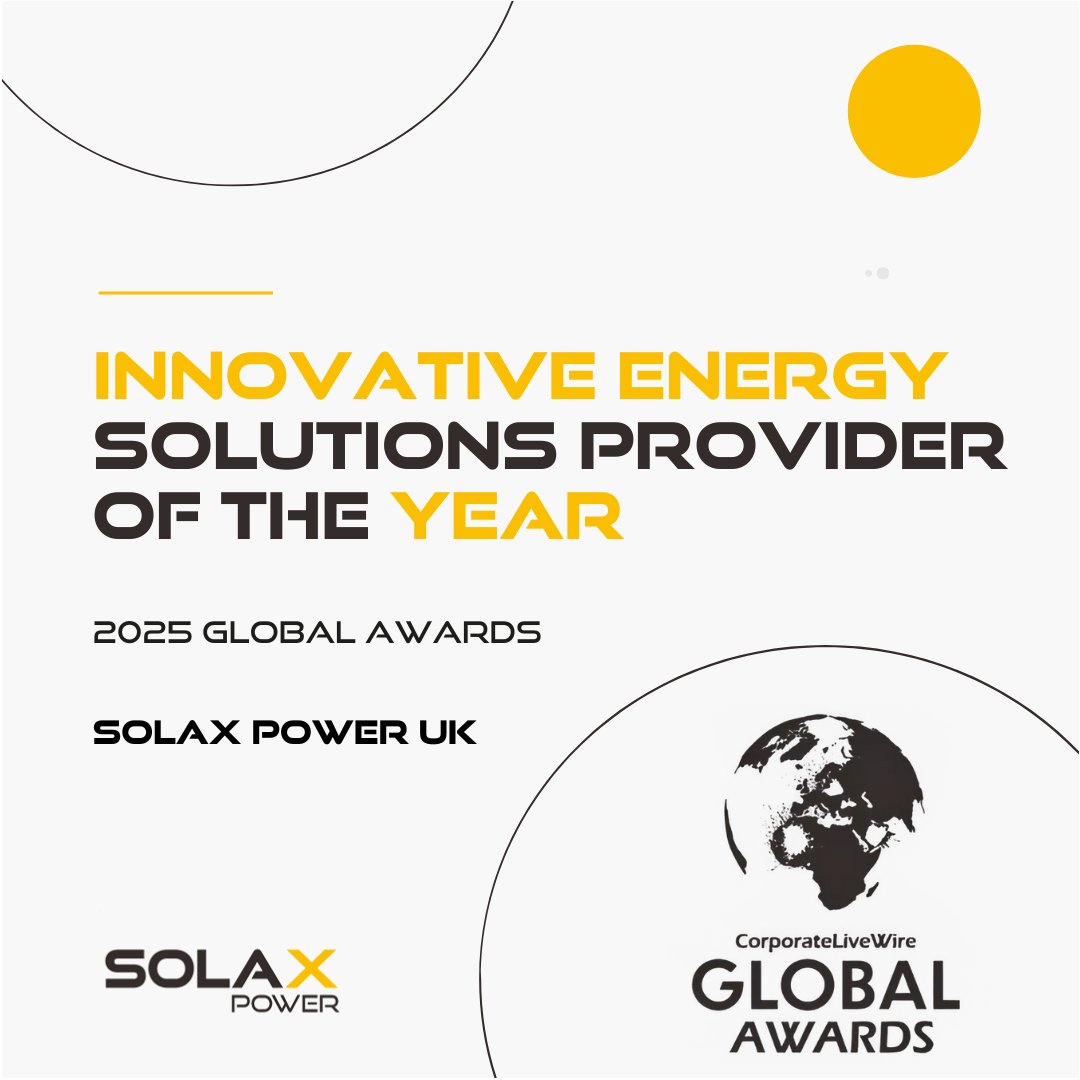 We are delighted to announce that we have been selected as "Innovative Energy Solutions Provider of the Year" at the 2025 GLOBAL Awards! 🙌

This is a testament to the hard work and dedication our team puts in every day to help our customers reach their green energy goals! 💛