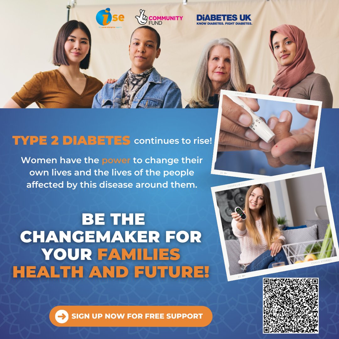 Type 2 diabetes is rising, and women have the power to change it. forms.office.com/e/5c8RRJE0Zz?o… 

Be part of our FREE Women’s Diabetes Wellbeing Programme. Delivering health advice, support, lifestyle guidance, a selection of free products and a community of strong women just like you