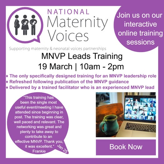 National Maternity Voices (@natmatvoicesorg) on Twitter photo Upcoming training for MNVP Leads
➡️forms.gle/9dBdzNuFaHDquk…
◆ Specifically designed
◆ Refreshed
"A good understanding of the main aims of the role and the function of the MNVP. Also how to structure the meetings and where the priorities are." Training Feedback, 24 Jan 25 Upcoming training for MNVP Leads
➡️forms.gle/9dBdzNuFaHDquk…
◆ Specifically designed
◆ Refreshed
"A good understanding of the main aims of the role and the function of the MNVP. Also how to structure the meetings and where the priorities are." Training Feedback, 24 Jan 25