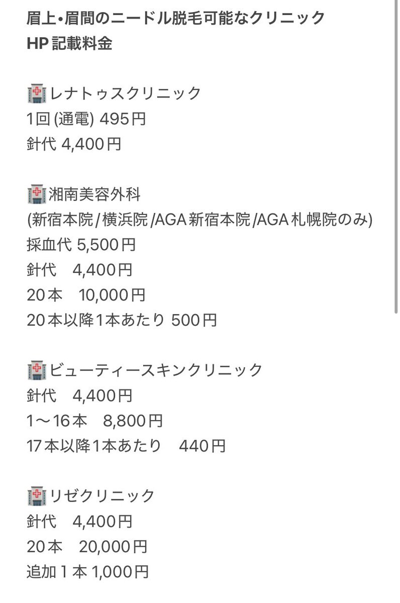 buran_umeda's tweet photo. 【医療脱毛】
眉上•眉間のニードル脱毛対応可能クリニックまとめ https://t.co/t7M7POtsTJ
