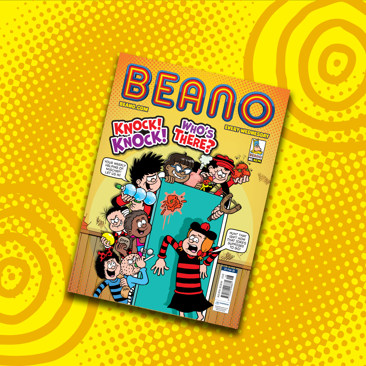 It’s Beano Wednesday! 👀

This week, mischief is knocking at your door! 😆

We have one copy to give away to a lucky follower.

To enter:
➡️= Follow us.
♻️ &amp; ❤️= RT and like this tweet.
✍️= Reply with an emoji.

Comp closes at 4pm today. T&amp;Cs link in bio.