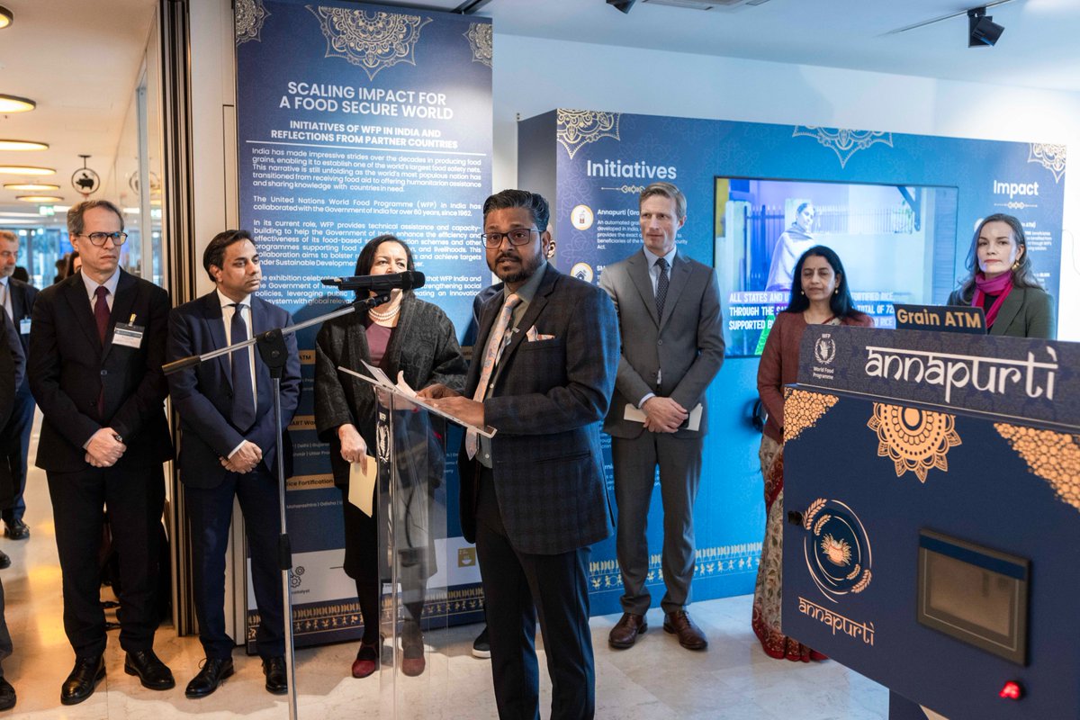 UNWFP_India's tweet image. Transformative WFP-backed solutions - from supply chain optimization to rice fortification - are enhancing food security in communities across #India. 
This week, Indian government @WFP presented these cost-effective innovations. 
@VaniRao1 @fooddeptgoi @AgriGoI @Elisabeth_WFP