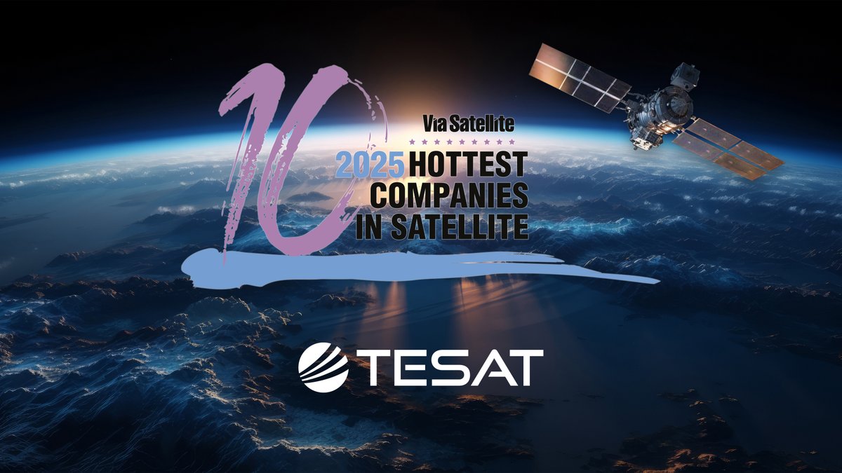 #TeamTESAT is thrilled to be named one of the top 10 hottest satellite companies by <a href="/Via_Satellite/">Via Satellite</a>! 🎉 This accolade highlights the #space industry's leading 'must watch' firms in sectors like satellite communications. Thank you, <a href="/Via_Satellite/">Via Satellite</a>! 🚀 bit.ly/10HottestCompa…
