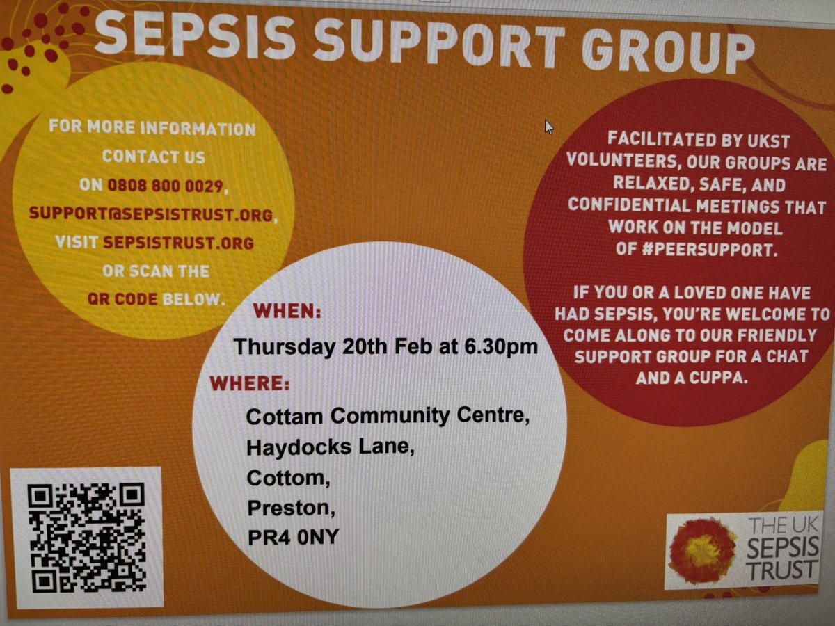 sepsis@lthtr (@sepsislthtr) on Twitter photo Join us tomorrow evening at 6:30pm for a chat and a brew and share your sepsis journey ❤️
<a href="/UKSepsisTrust/">The UK Sepsis Trust</a> <a href="/RPHCrCUsupport/">After Critical Care Support Group</a> Join us tomorrow evening at 6:30pm for a chat and a brew and share your sepsis journey ❤️
<a href="/UKSepsisTrust/">The UK Sepsis Trust</a> <a href="/RPHCrCUsupport/">After Critical Care Support Group</a>