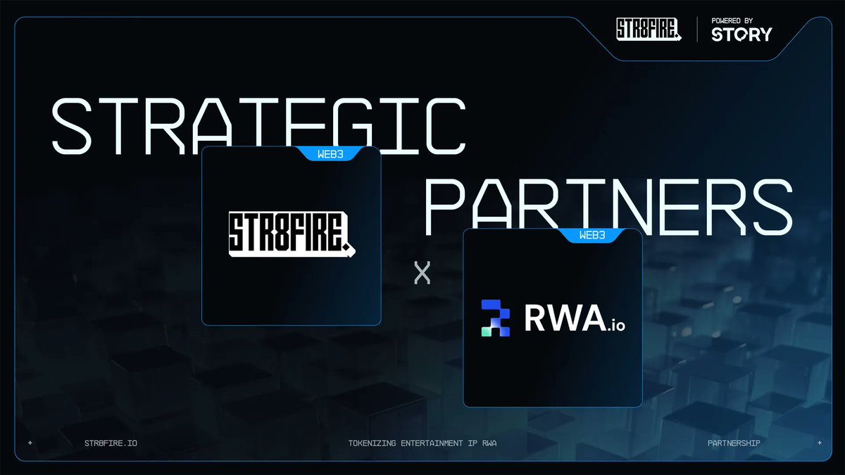STR8FIRE_io's tweet photo. 🚀 STR8FIRE Partners with RWA Hub to Revolutionize RWA Tokenization 🌐

STR8FIRE is excited to announce our strategic partnership with @rwa_io, quickly becoming the #1 Global Hub for RWA. This collaboration unites STR8FIRE’s expertise in tokenizing entertainment IPs with RWA Hub’s cutting-edge blockchain and AI infrastructure, accelerating the future of tokenized assets.

Why this matters:
🔹 https://t.co/nOsfG71gny is paving the way for a decentralized, highly liquid RWA ecosystem, enabling easy access and seamless trading.
🔹 With https://t.co/nOsfG71gny, physical assets are transformed into digital tokens, unlocking liquidity, enhancing transparency, and offering new investment opportunities.
🔹 STR8FIRE’s platform will benefit from https://t.co/nOsfG71gny’s capabilities to build a more efficient and compliant tokenization process, reducing costs and eliminating intermediaries.

What STR8FIRE brings to the table:
🔹 Our industry expertise in tokenizing high-caliber entertainment IPs.
🔹 A robust ecosystem of IPs across film, music, comics, toys, and more.
🔹 Strong partnerships with top distributors, technology platforms, and DeFi solutions.

By combining STR8FIRE’s platform with https://t.co/nOsfG71gny’s ecosystem, we unlock a powerful new wave of investment opportunities, bringing liquidity and accessibility to both entertainment and real-world asset sectors.

The future of tokenized IPs and RWAs is here—and STR8FIRE is leading the way in bridging the gap between Web3 and traditional industries.

🔗 Join the revolution: https://t.co/qmBVMIE2wY